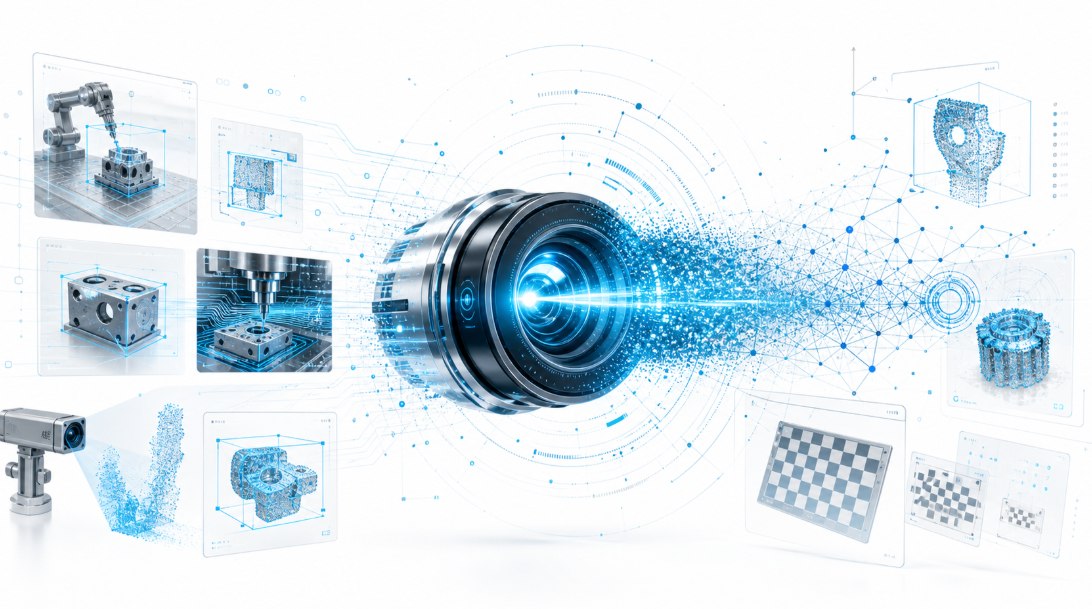 Abstrakte Visualisierung von K&uuml;nstlicher Intelligenz, Computer Vision und digitaler Bildverarbeitung